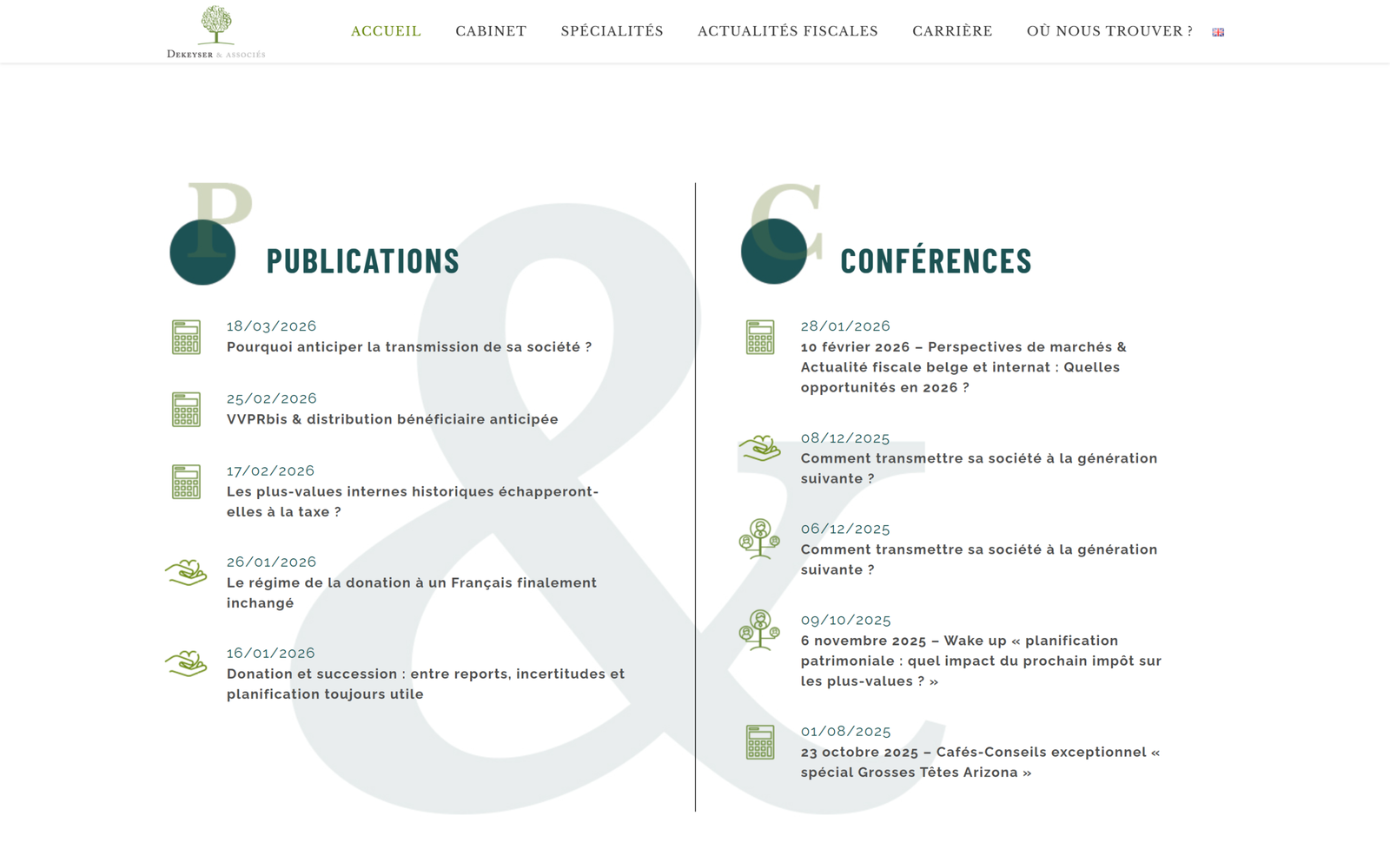 Avant — Publications Dekeyser & Associés