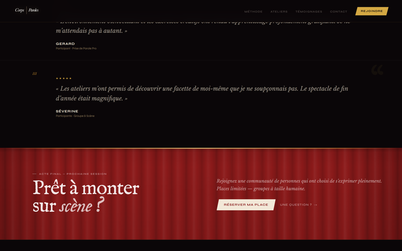 Après — Témoignages & CTA