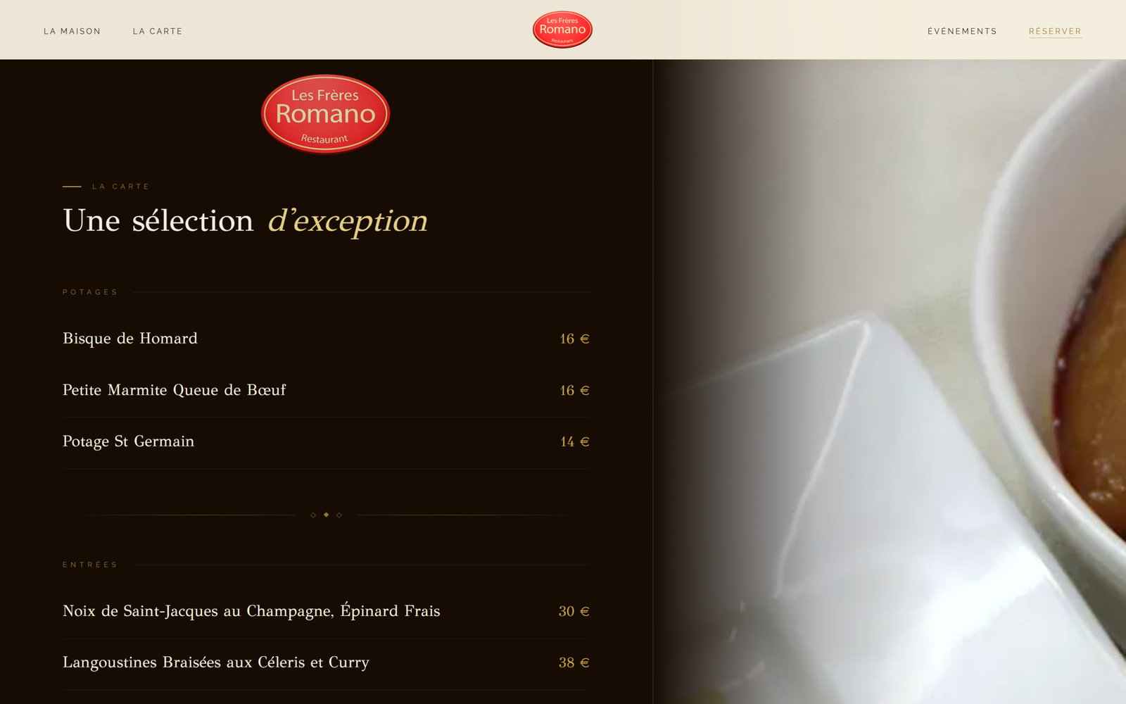 Après —La Carte Les Frères Romano