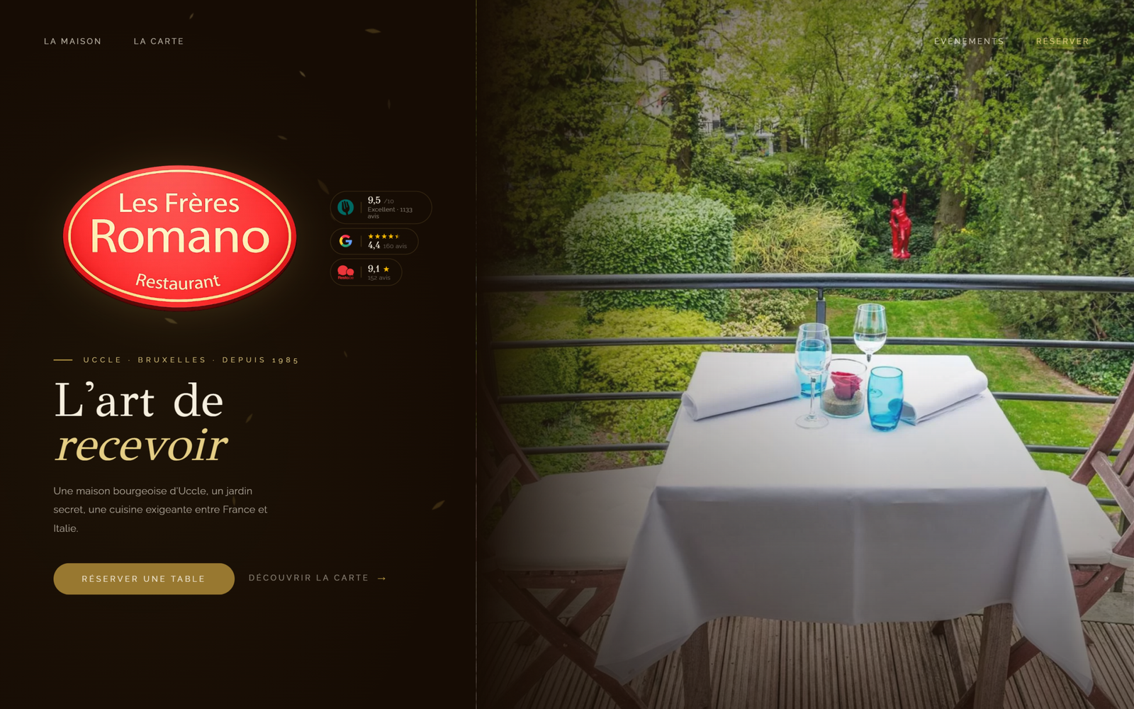 Les Frères Romano — Restaurant gastronomique Belgique